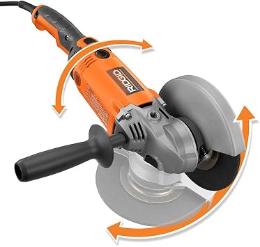 Ridgid 15 أمبير سلكي 7 بوصة. مطحنة زاوية بمقبض ملتوي R10202