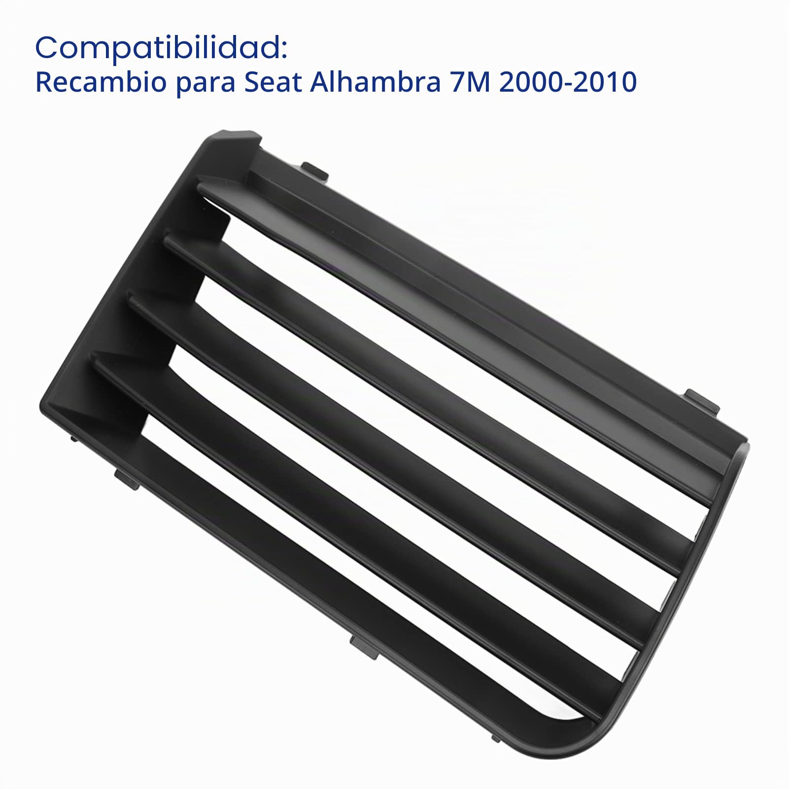 Rejilla superior del parachoques delantero, rejilla de entrada de aire superior del parachoques 7M785365401C Reemplazo para Seat Alhambra 7M 2000‑2010