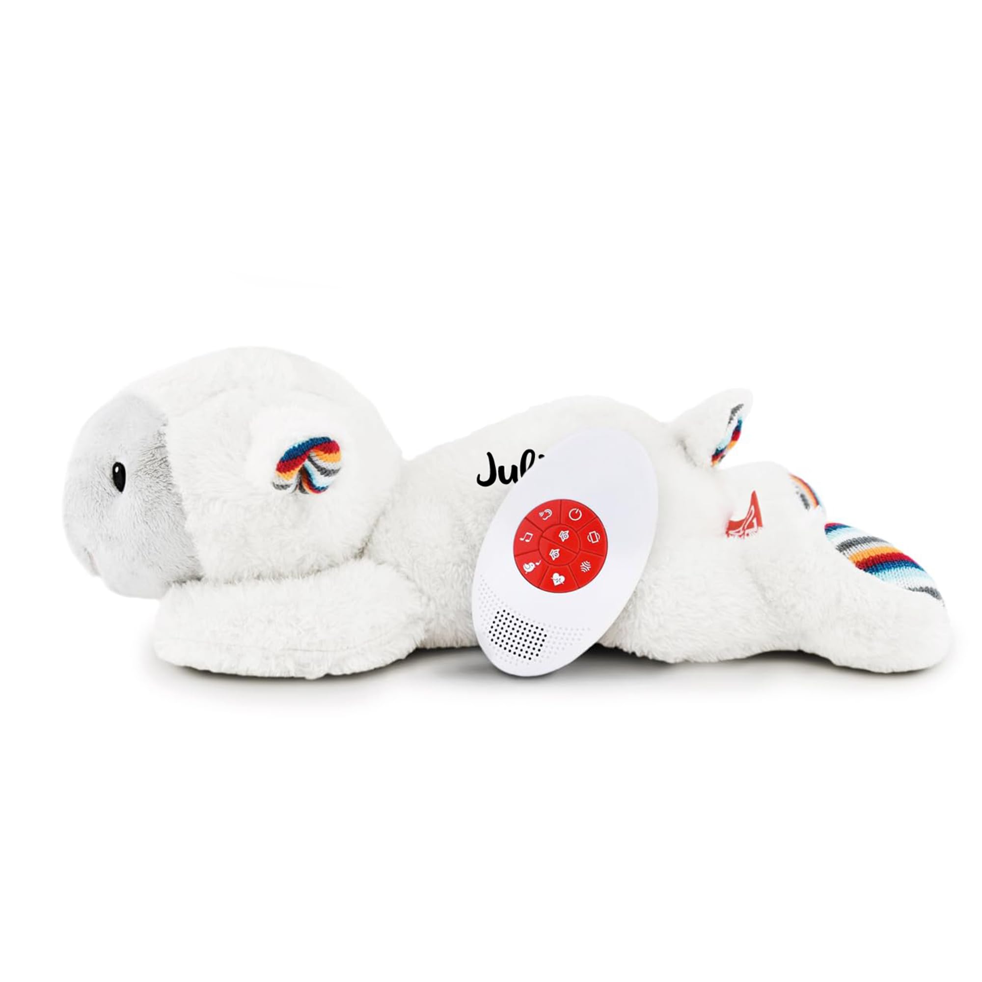 Personalizable Peluche con latido del corazón “Liz la Ovejita” – sonidos relajantes de latido y melodías, sensor de ruido – para bebés y niños pequeños – personalizado con nombre – ZAZU
