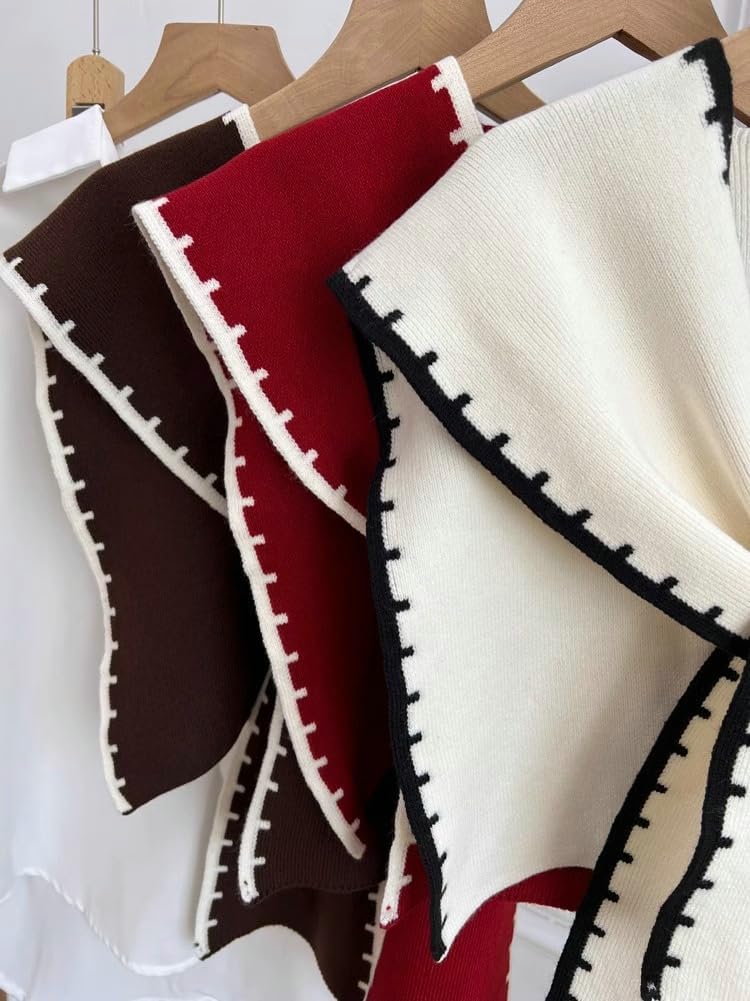 Sweater Shawl Wraps Women Cute Pashmina Shawls and Wraps Knitted Cashmere Sweater Shawl Scarf Cardigan Cape Shoulder Top - Image 4