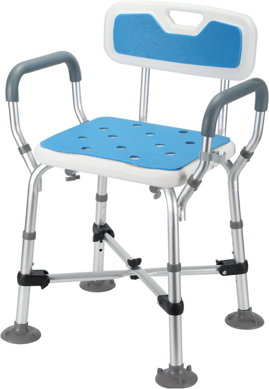 Sgabello da Doccia con Schienale, Sedile da Doccia per Anziani, Panca da Doccia per disabili, sedili da Doccia per Vasca da Bagno, sgabelli da Bagno Regolabili Antiscivolo per Donn