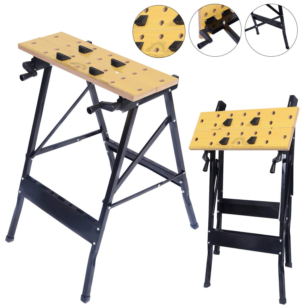Snapklik.com : Goplus Folding Work Bench, 350lbs Weight Capacity ...