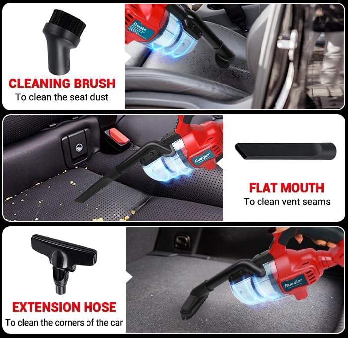 Cordless Vacuum Cleaner for Milwaukee M18 Battery, 5 in 1 Handheld Electric Vacuum Cleaner with 400W Powerful Motor, 46 CFM Portable Hand Vacuum for Home Pet Hair, Car (NO Battery) - Image 3