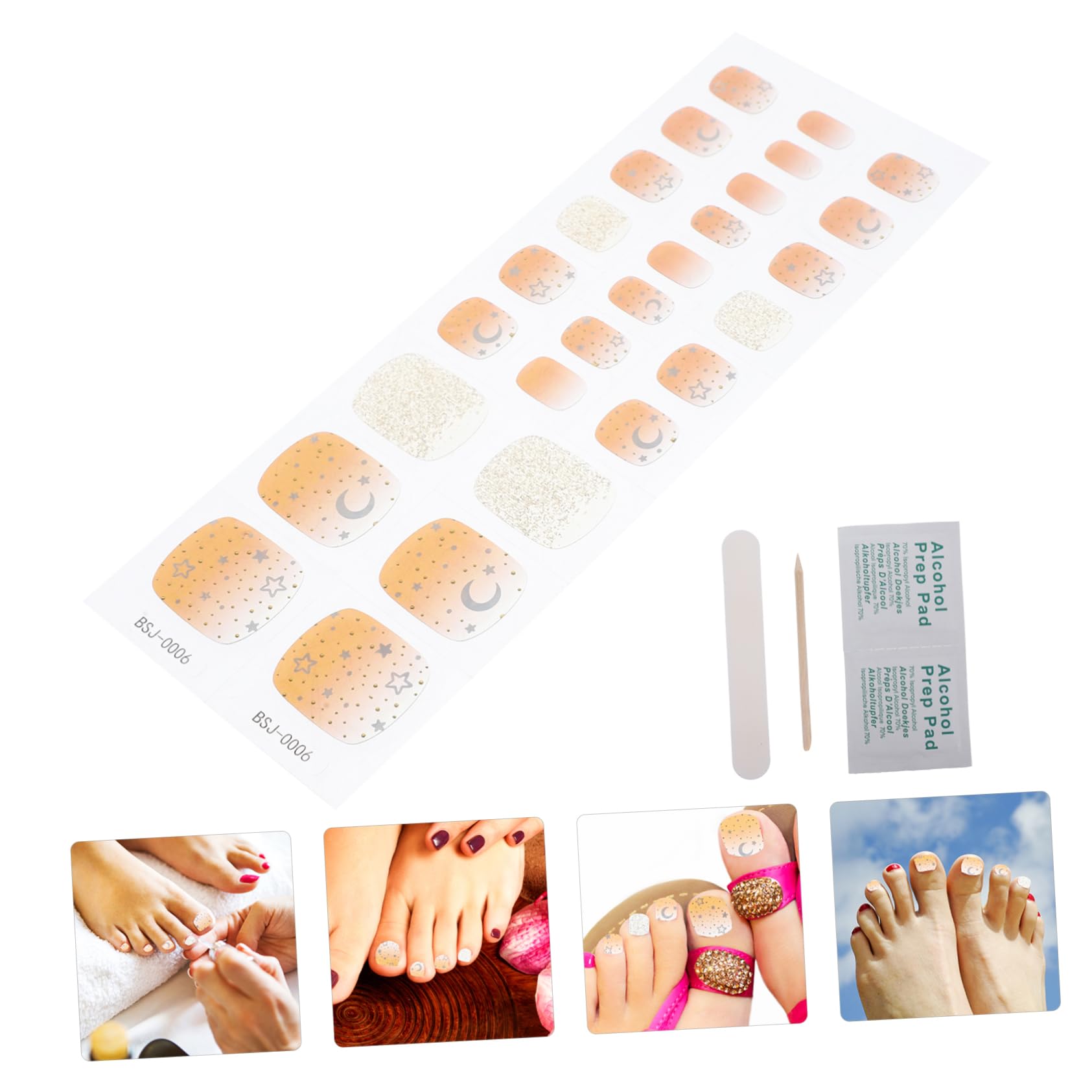 Ipetboom 4sets Per Unghie Gel Semi Indurito Adesivi Per Nail Art Facili Applicare e Rimuovere Decorativo Per Unghie Design Adesivi Autoadesivi Per e Ragazze