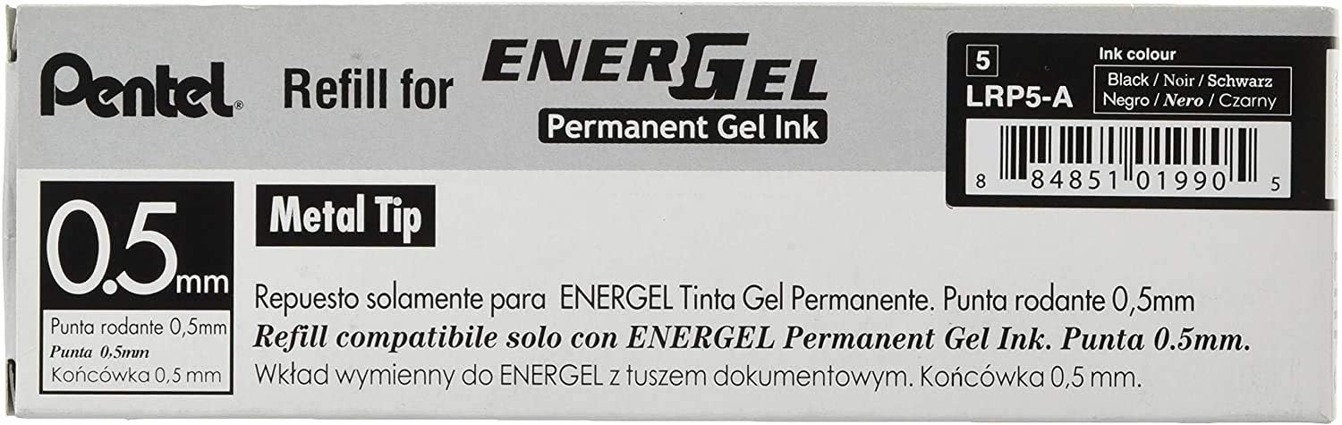 Pentel LRN5 ricarica EnerGel 0,5 mm inchiostro rosso 12 pz