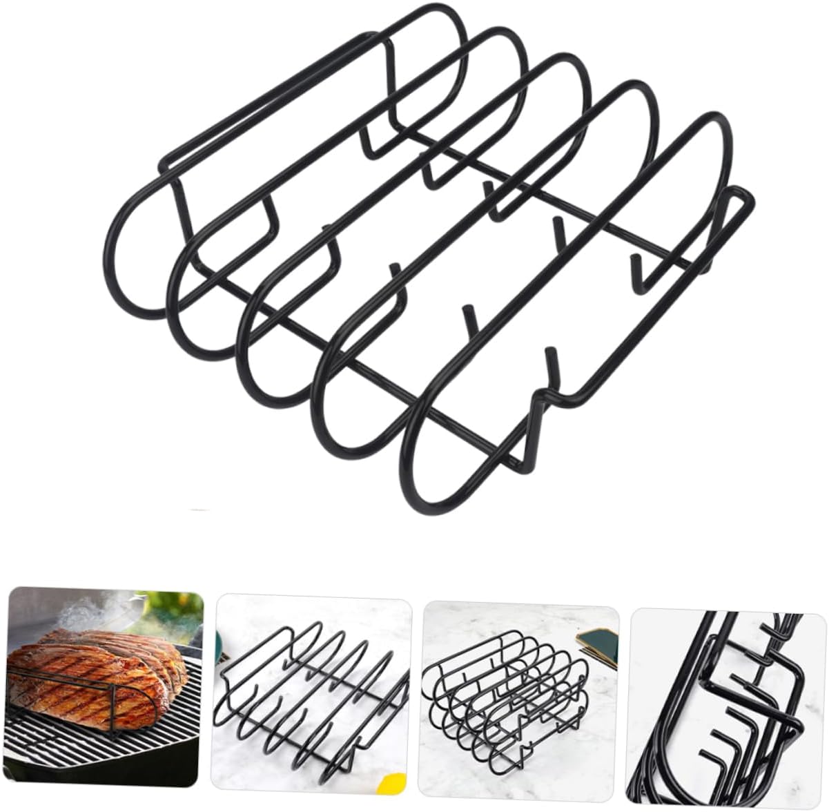 Kisangel Stainless Steel Grill Tools Grill Grate Rib Rack Roasting Rack Outdoor Barbecue Accessories Camping Grilling Supplies