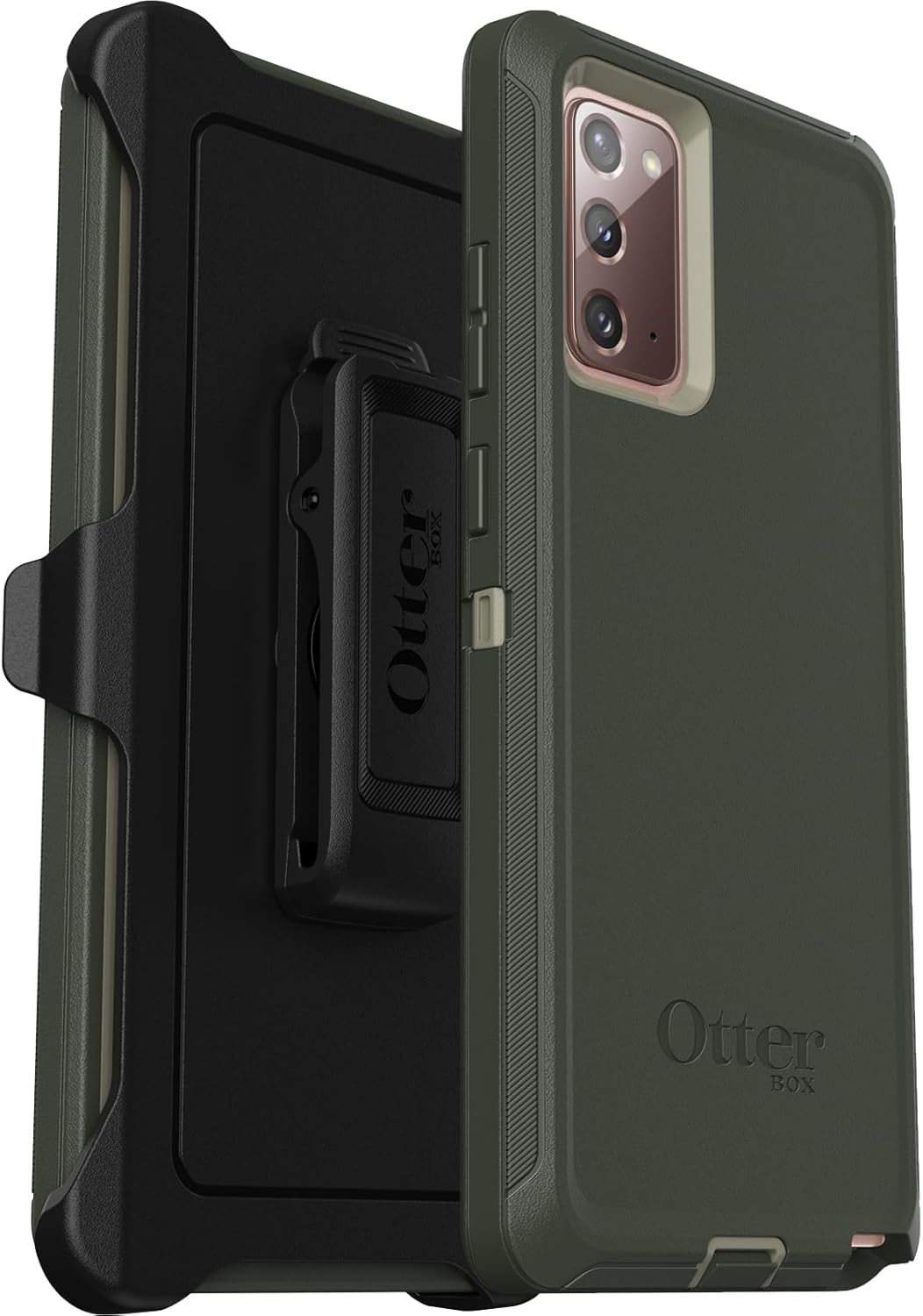 OtterBox Galaxy Note 20 5G (Only) - Defender Series Case - Rugged & Durable - with Port Protection - Holster Clip Included (Lichen The Trek (Green))