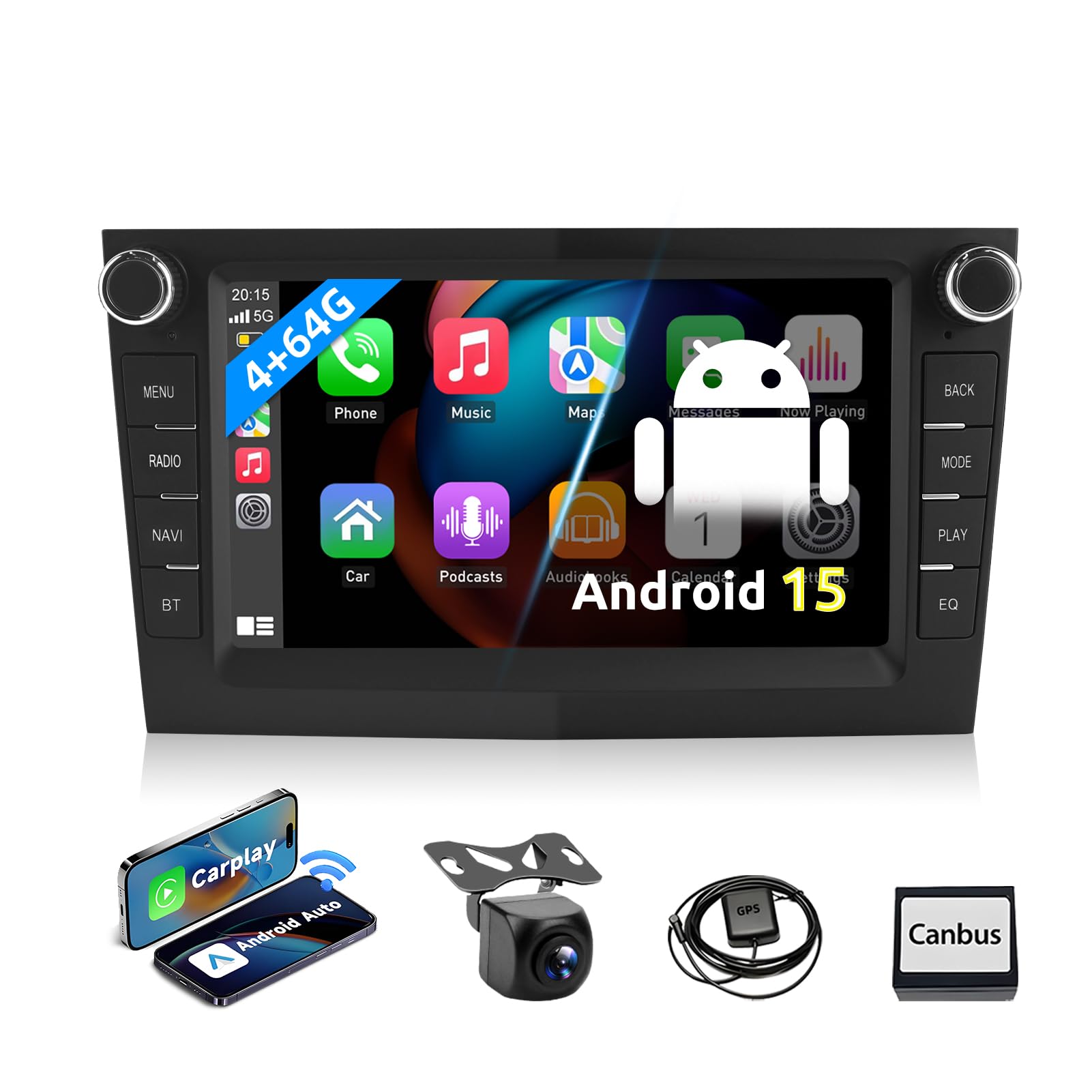 ESSGOO True 4+64G Drahtloses Autoradio mit Android Auto und CarPlay Für Vauxhall Opel Corsa C/D Zafira B Astra G/H Meriva Signum Combo, 7 Zoll Bluetooth Car Radio mit FM RDS GPS WiFi Rückfahrkameras - 1