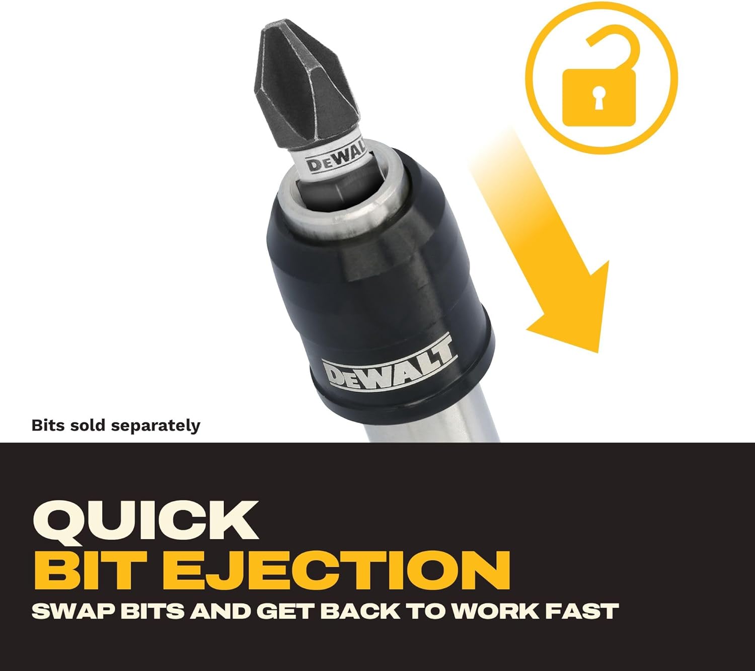 DEWALT Keyring Bit Holder Set 1/4 Inch Hex Bits, Durable Metal Bit Holder Key Chain (DWAFHLDKC5)