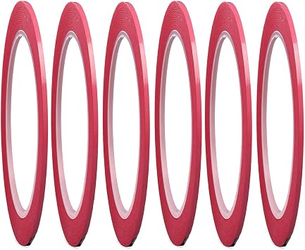 6 Rolls Graphic Art Thin Tape Self-Adhesive Artist Tape Grid Dry Erase Tape 72 Yard/Roll Whiteboard Gridding Tape Grid Marking Tapes Desktop Positioning Crossed Tape Pink, Width5mm