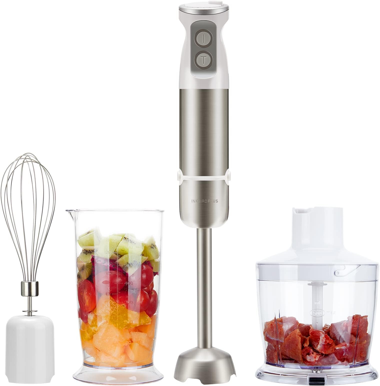 Mixeur Plongeant Livoo DOP246 800W - 4 Lames, Fouet, Variateur 12 Vitesses - Set Complet
