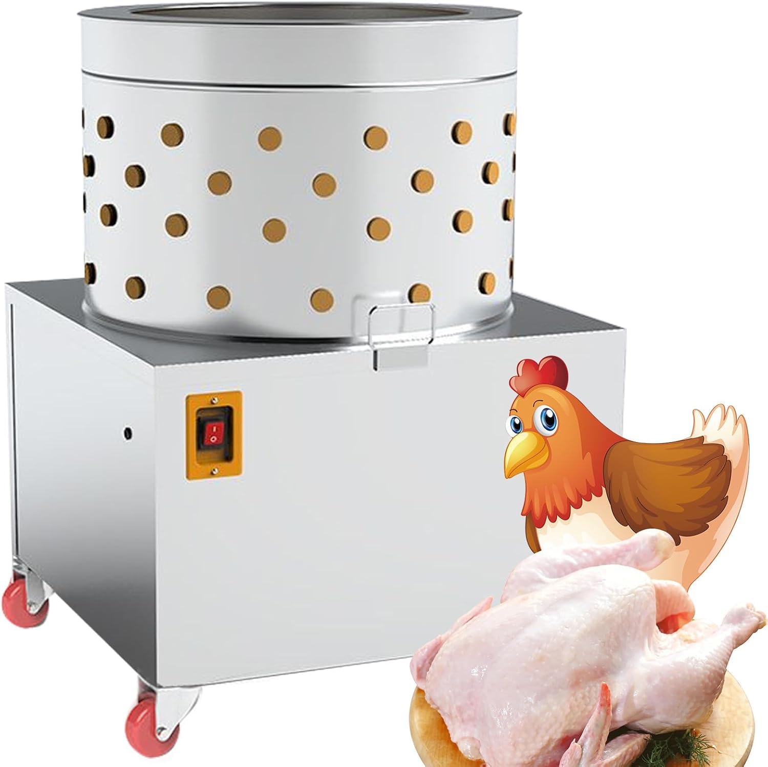 Fbjamz Stainless Steel Heavy Duty Chicken Plucker,Efficient Poultry Processing Machine For Chickens Turkeys, Ideal For Farmers Homesteaders