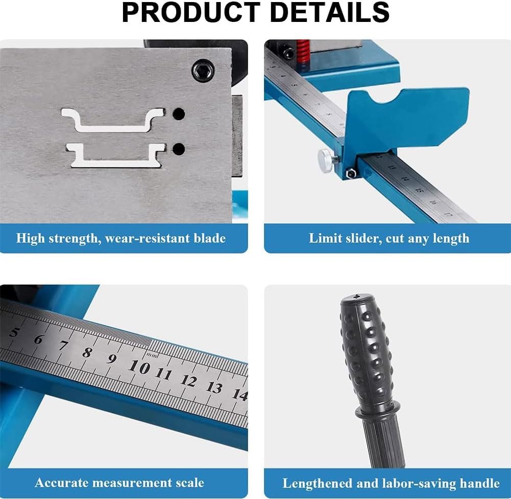 Herramienta de corte manual de carril DIN, máquina de corte de tronco de banco con regla de 50 cm, cortador de riel guía para cortar aluminio ranurado