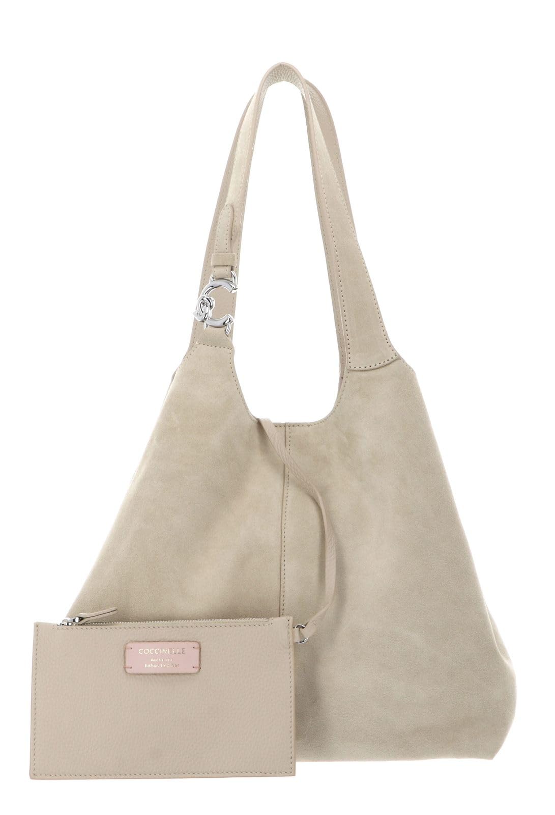 Coccinelle Leder Schultertasche C-Easy – Sandshell/Sandshell beige