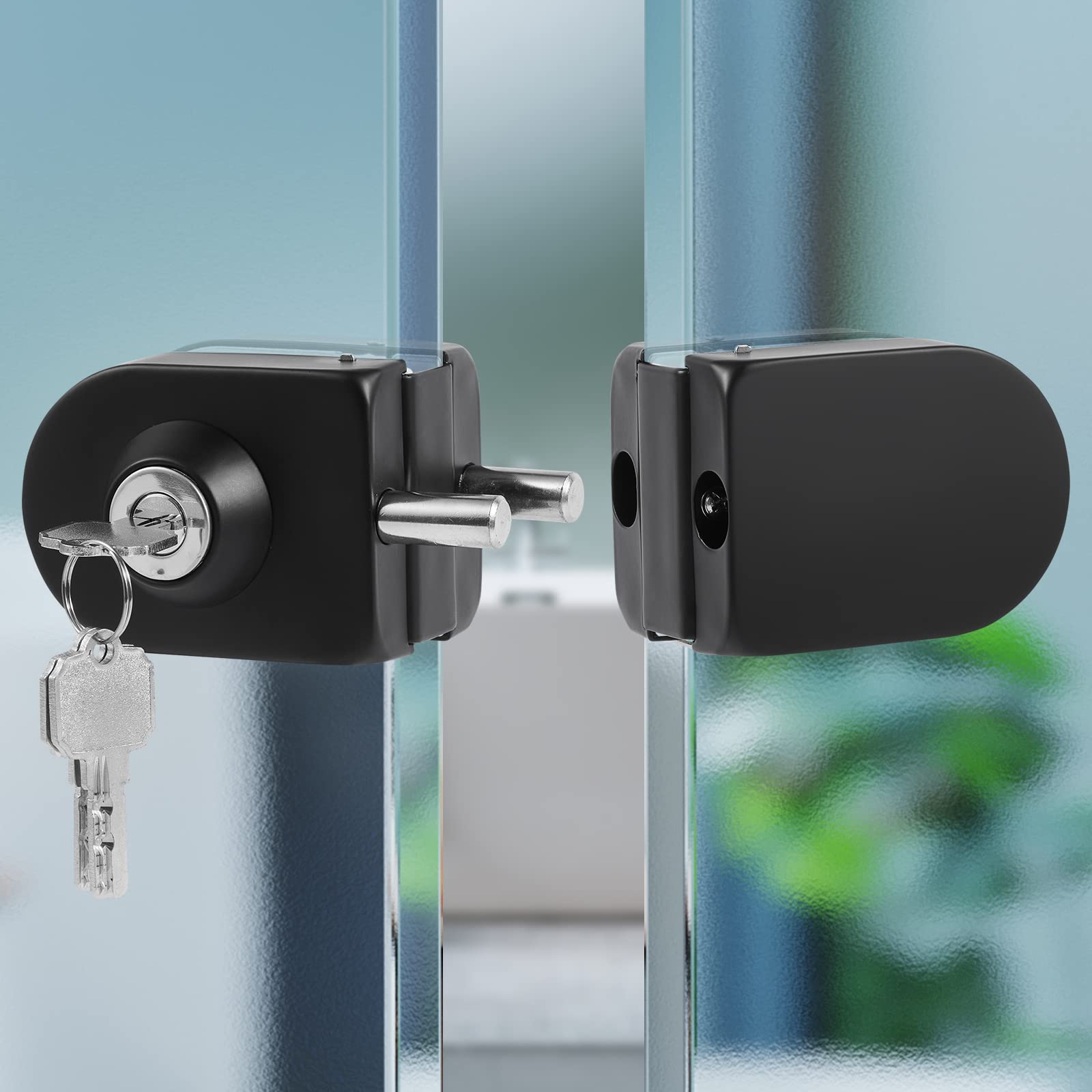 Ranbo Frameless Double-Sided Glass Door Lock, No-Drill, 304 Stainless Steel, Suitable for 10mm-12mm Thick Glass Doors - Image 3
