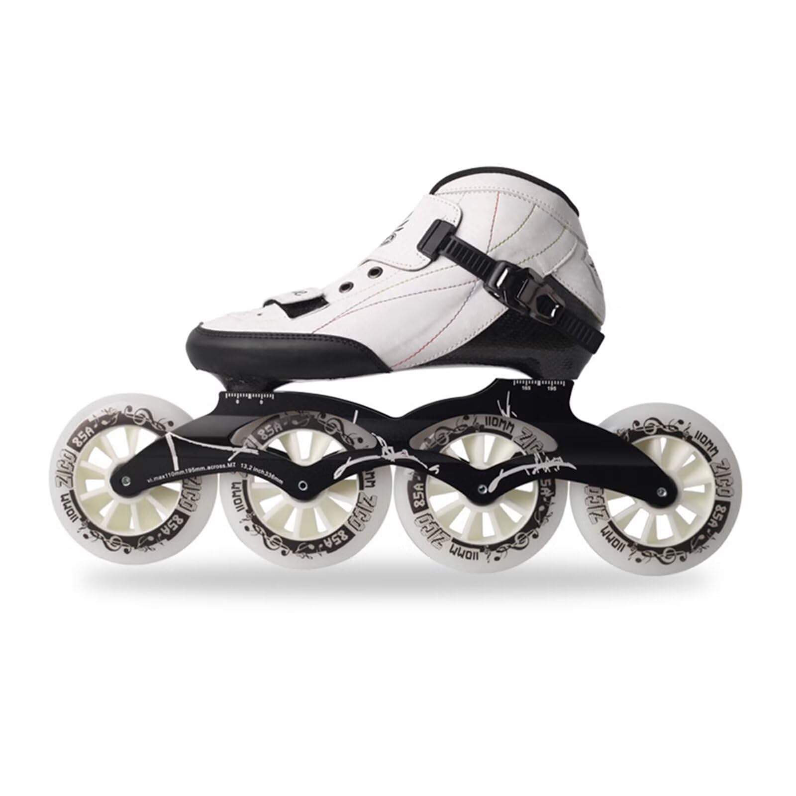 Pattini in linea professionali neri da velocità, pattini da corsa in fibra di carbonio 4x90mm per adulti, uomini e donne, cuscinetti ABEC-9, pattini fitness ad alte prestazioni