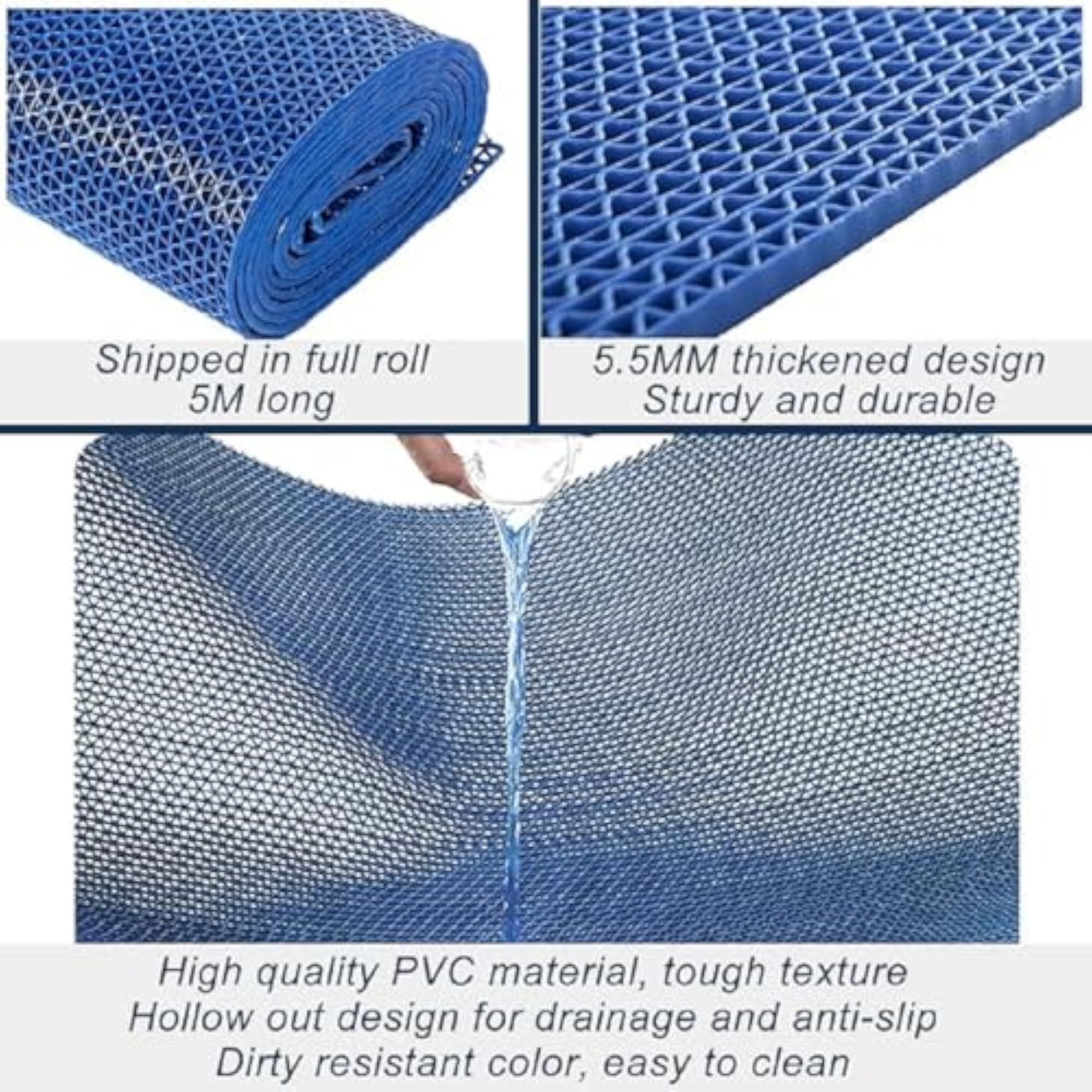 Waterproof Multipurpose PVC Rubber Mat for Bathroom, Kitchen
