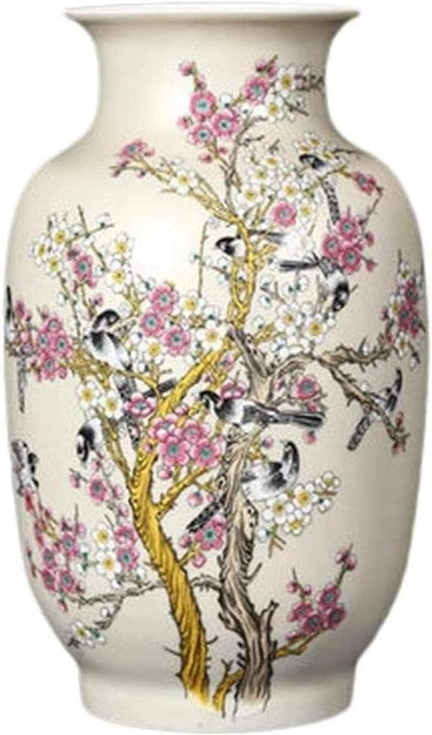 Vase Tabletop Ceramic Handmade Crafts Magpie Plum Map Office Accessories (34 * 21cm)