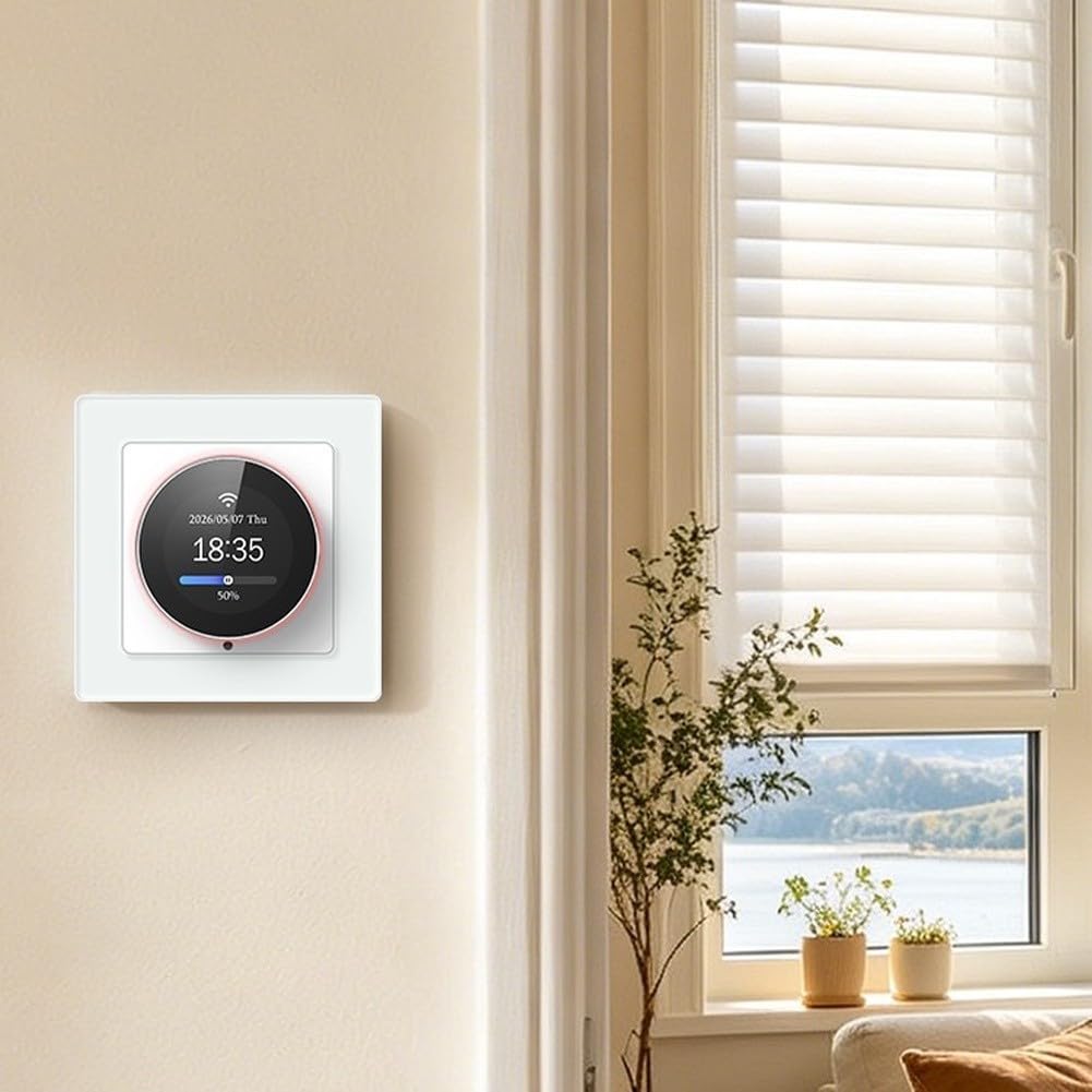 Pomo de cortina WiFi, pantalla LCD de luz RGB, control de voz por