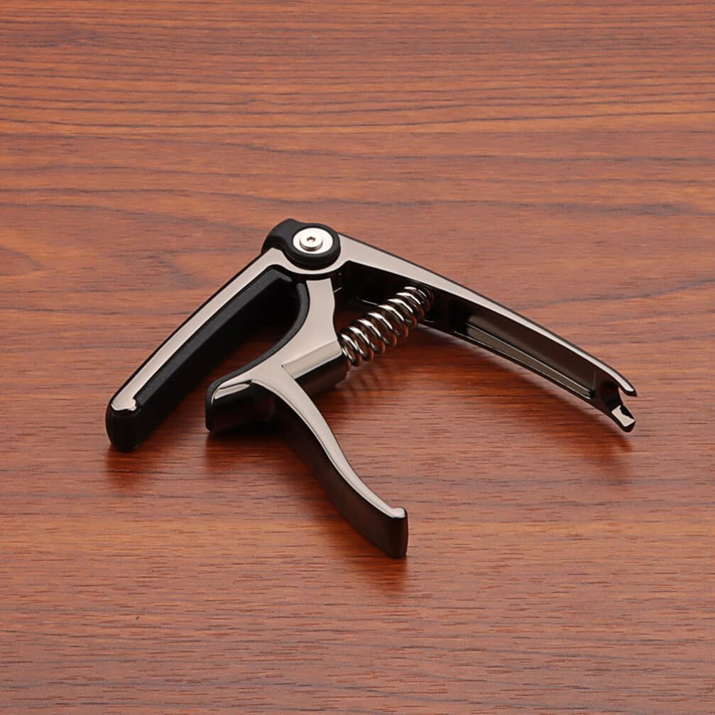 Alasum Guitar Capo String Instrument Capo Tension Adjustable Capo Replacement Guitar Accessory Black