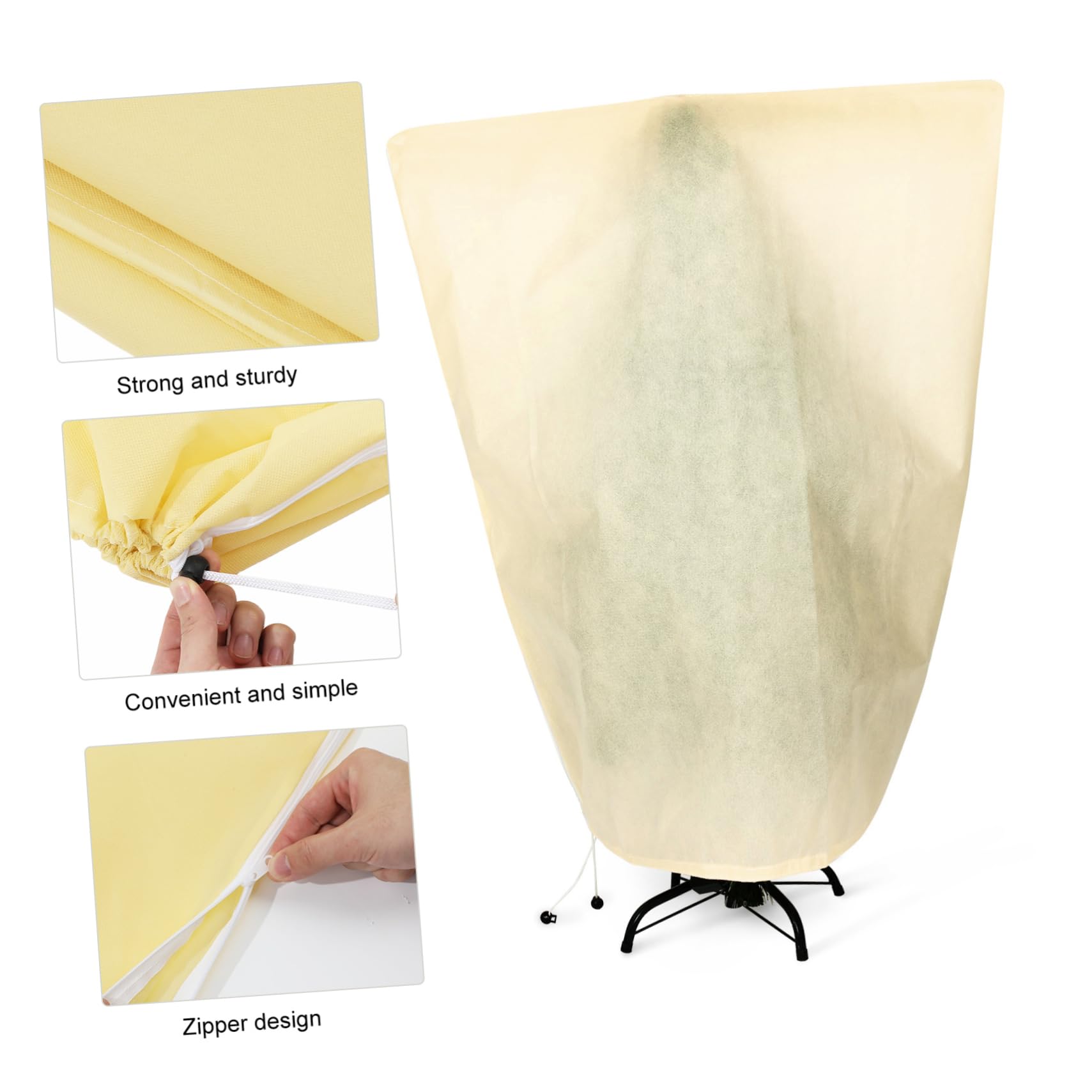 ifundom Funda Antiheladas para Plantas 2 Piezas de Tela No Tejida Beige | Cuerda Integrada, Resistente al Desgarro, Fácil de Colocar y Guardar, para Árboles y Plantas de Exterior