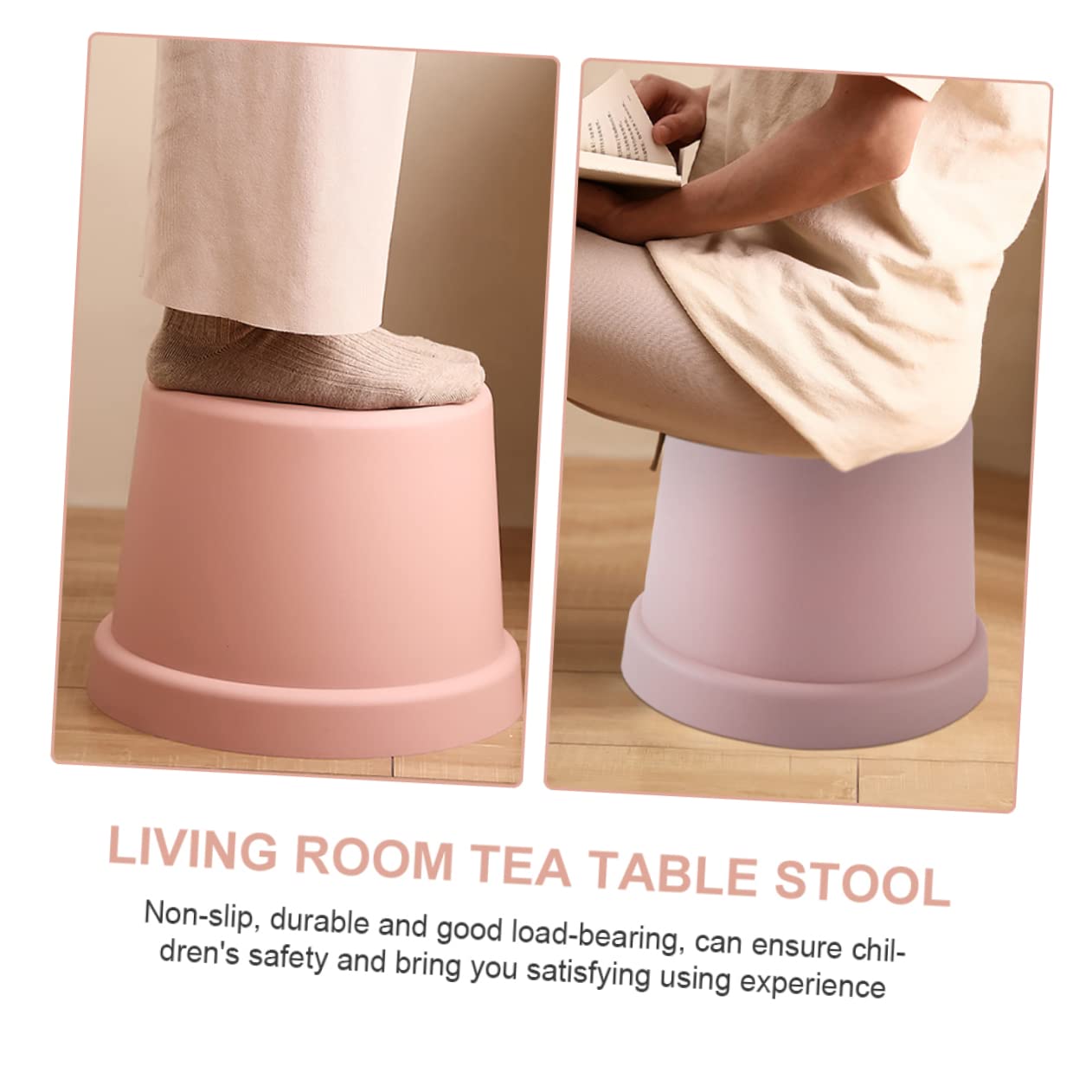 Sgabello Antiscivolo Per Ragazzo Ragazza Plastica Sgabello Da Sedere Leggero e Impilabile Design Compatto Per Bagno e Cucina Resistente e Stabile