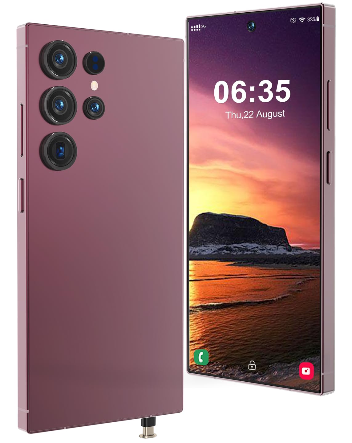 I25 Ultra 5G Unlocked Smartphone,6.8" HD Screen, 8GB+512GB,7000mAh Battery., 108MP+48MP Dual Camera, Android 14, Dual SIM/5G/Face ID/Fingerprint Lock/GPS (Red)