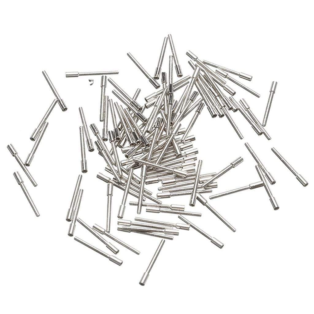 100 Stück 0,9 mm Edelstahl-Verlängerung für Aufzugswelle, Keine Verlängerung für Wellen zur Reparatur von Uhren