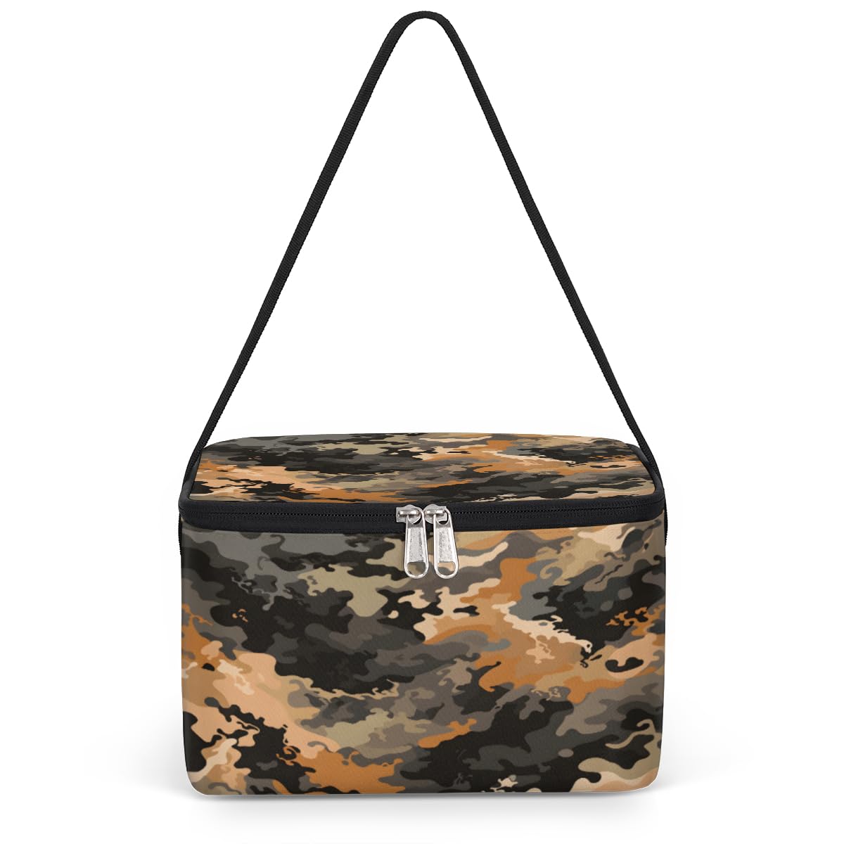 GzLeyigou Abstract Military Lunch Bags for Women Men 9 Cans, Hot & Cold Food Delivery Bag Insulated Grocery Bag Insulated Lunch Box Camouflage Pattern Texture Cooler Bag for Office Work Picnic Beach
