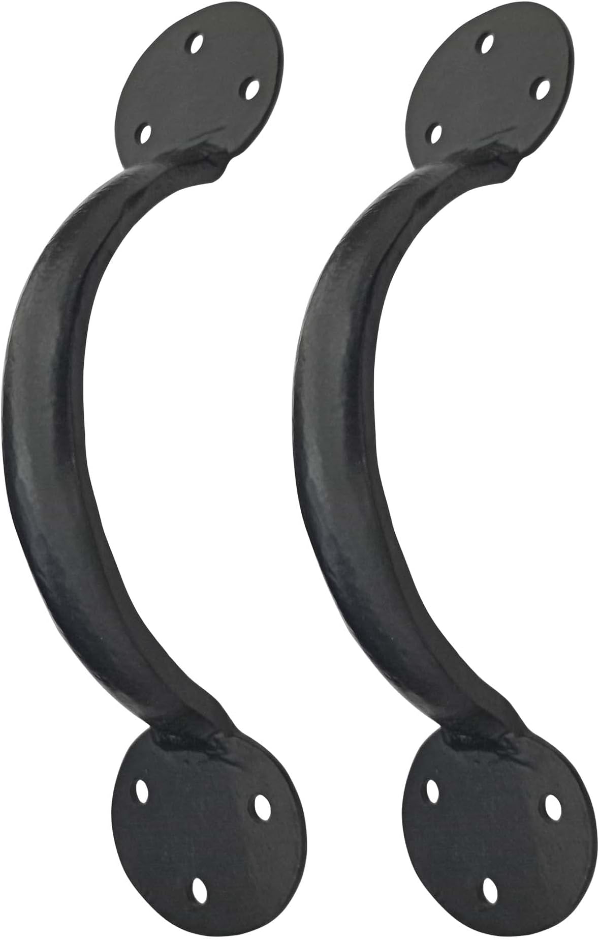 Maa Kamakhya Hardware 8″ Daruka Black Antique Iron Hand Forged Door and Cabinet Pull (Black Powder Coated Finish) - Supplied as 2 Piece Per Pack