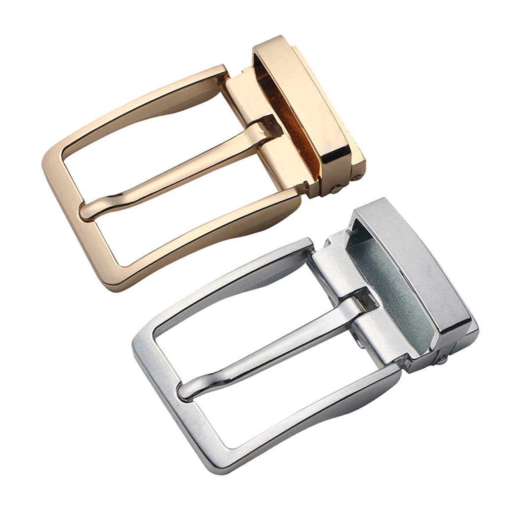 Men's Reversible Belt Buckle Single Prong Rectangular Pin Belt Buckle Gold | Belt Buckles-image-46