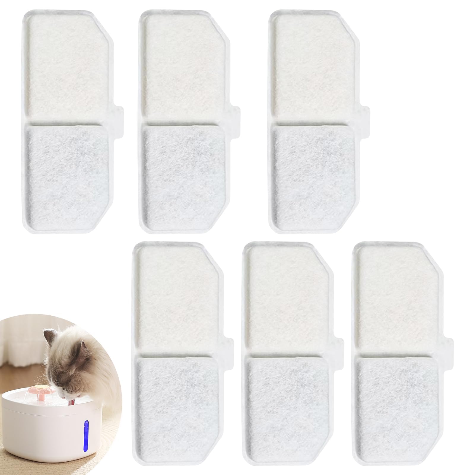 5 Pcs Cat Water Fountain Filter,Replacement Filters for Cat Fountain, 11.3 x 4.3 cm Cotton Filters, Maintain Clean Drinking Water for Cats-image-19