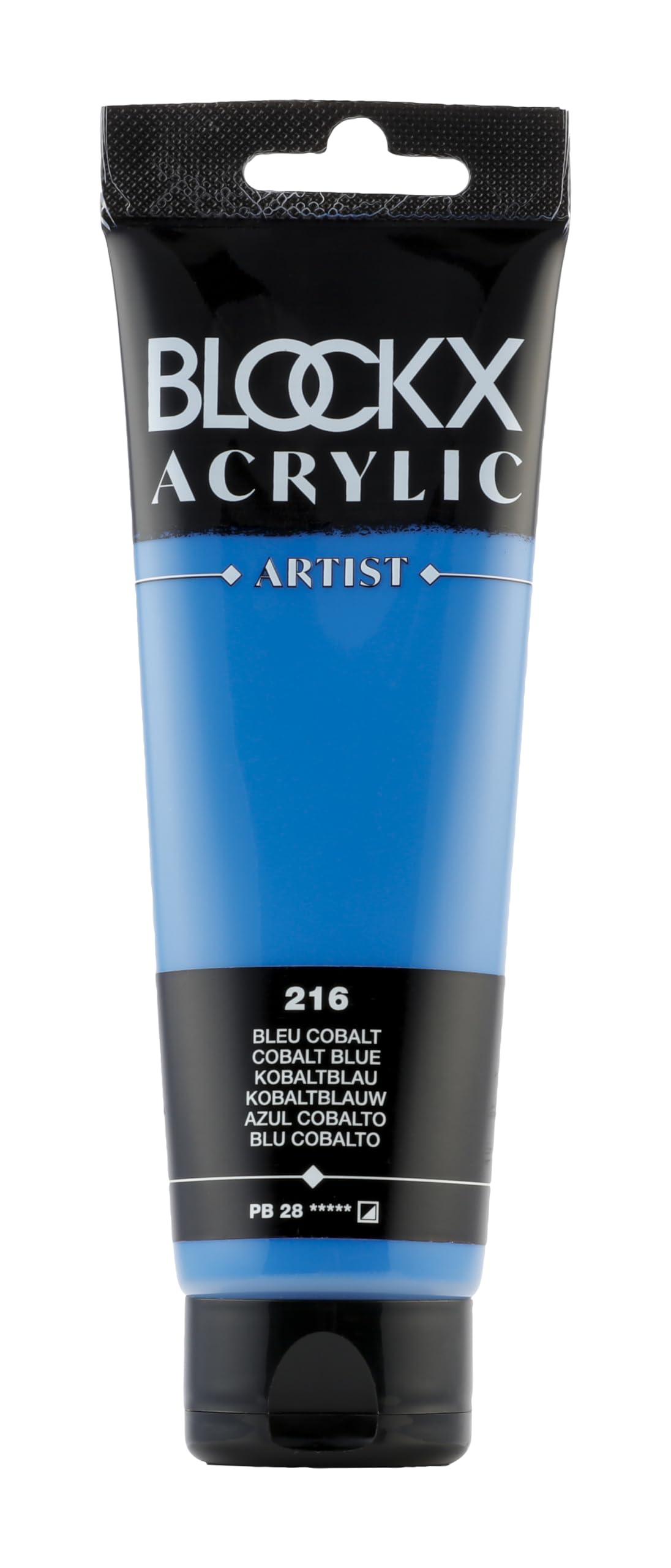 Blockx 60216BXC Acrylique Fine Semi-​opaque et Satinée - Bleu Cobalt PB 28 - 120ml