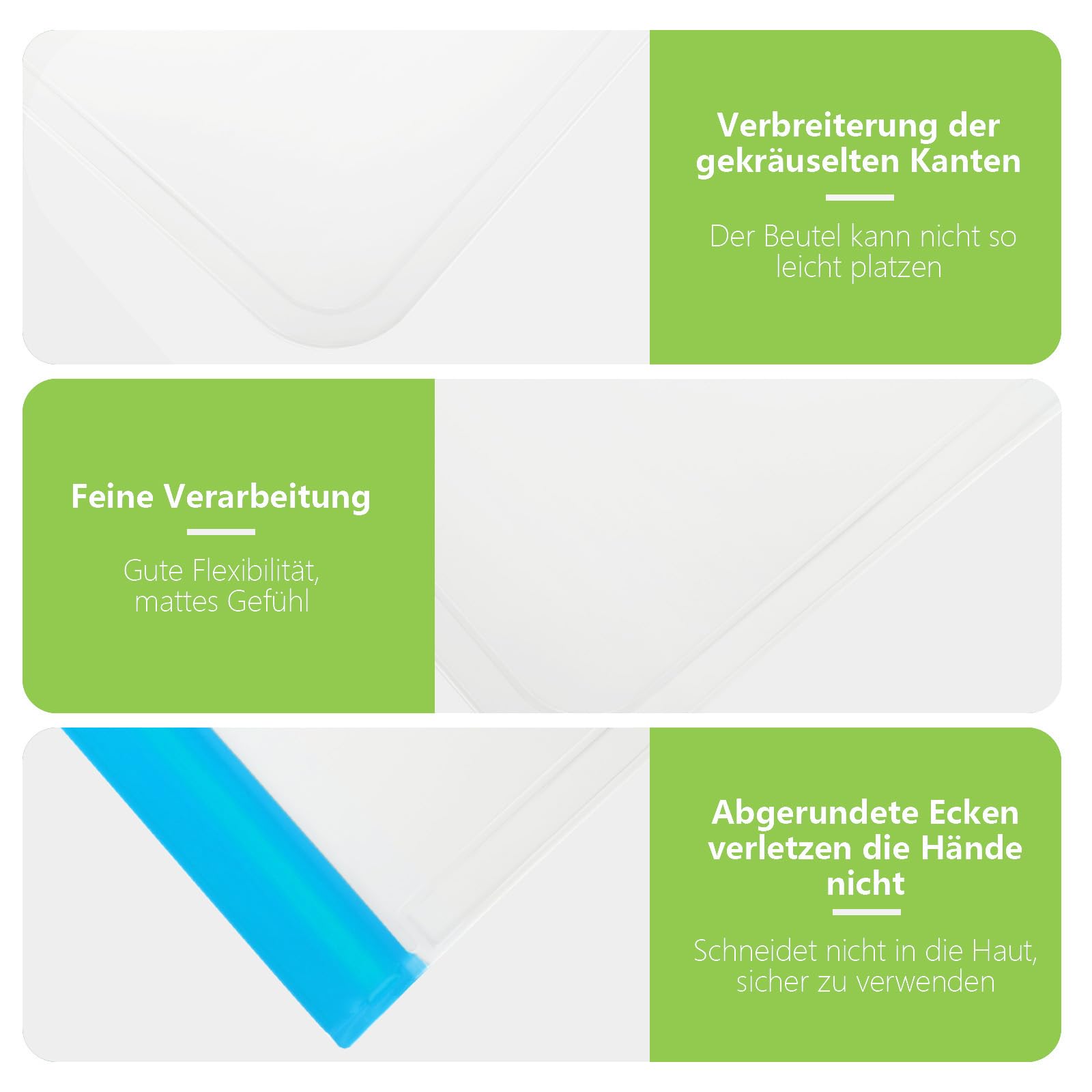 10 Stück PEVA Gefrierbeutel 22,5x13,5cm - Wiederverwendbare Frischhaltebeutel