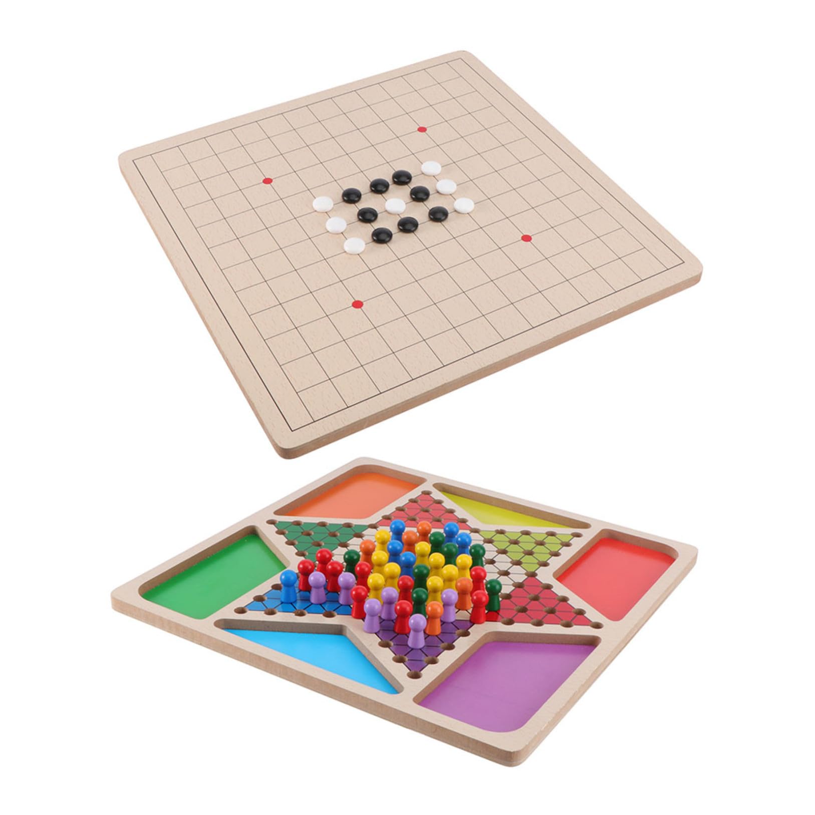 POPETPOP Jeu de Dames en Bois, Jouet Éducatif pour Garçon et Filles, Léger et Sûr, pour Jouer en Famille et Développer la Stratégie