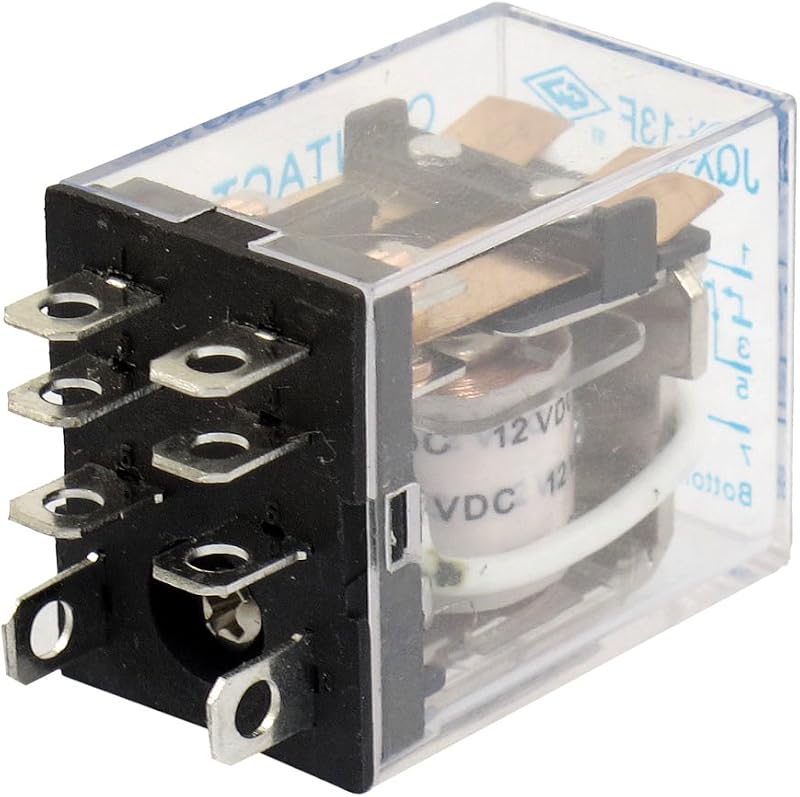 Relé eletromagnético uxcell JQX-13F DPDT com bobina DC 12 V e 8 pinos – 1 unidade