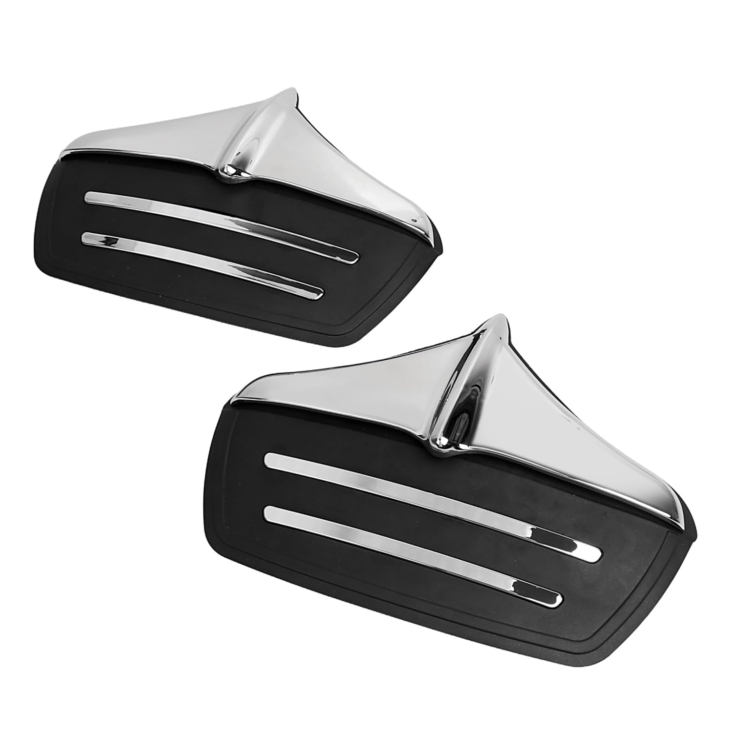 Rear Wheel Mud Flaps Fender Guards Accents ABS Plastic Trim for Harley Tri-Glide Ultra Classics FLHTCUTG 2011-2023 and FLHXXX Street Glide Trikes 2011, Chrome+Black