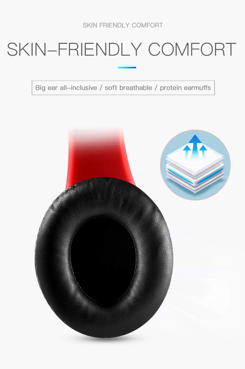 Amazing 7 LED Bluetooth Headphones with 8Hours Playtime, Wireless Headsets Over Ear, Hi-Fi Stereo, Multi-Colored Breathing Led, Built-in Mic, Snug Fit