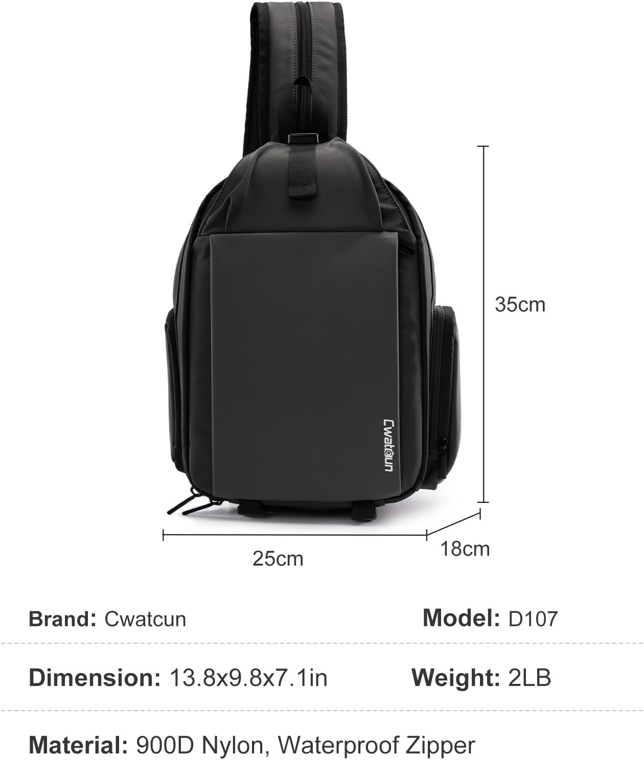 Cwatcun Camera Bag，SLR DSLR Canvas Sling Bag Small Compact Camera Shoulder Bag Crossbody Camera Case photography Purse with Padded Shoulder Strap for Canon Nikon Sony Fuji Mirrorless Cameras - Image 7