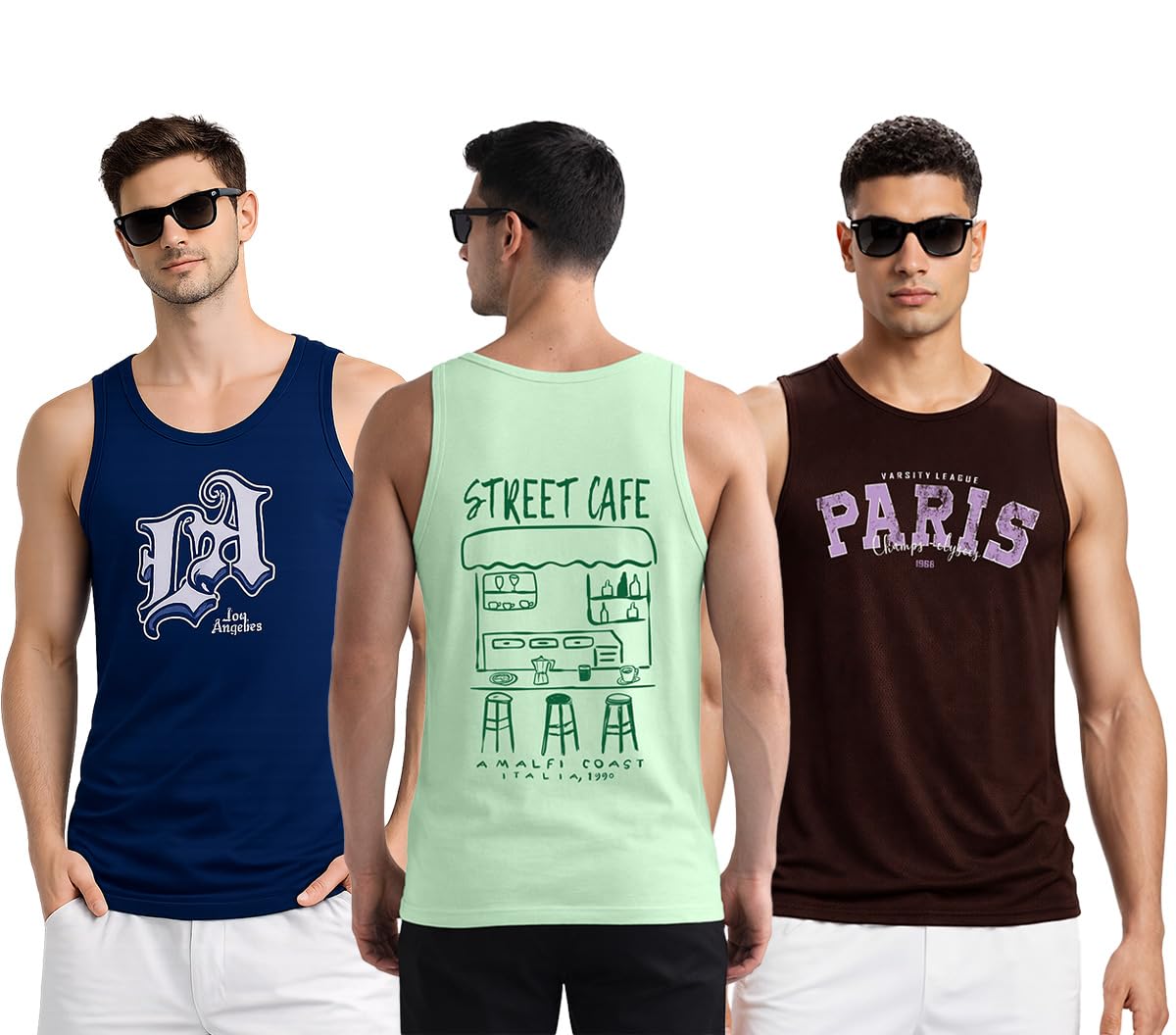 veirdo Men’s Cotton Sleeveless, Print Tank Tees Stylish Sando Vests for Beach, Casual Wear, Lightweight Comfortable Material (Sizes S–2XL) (Pack of 3)-picture-26
