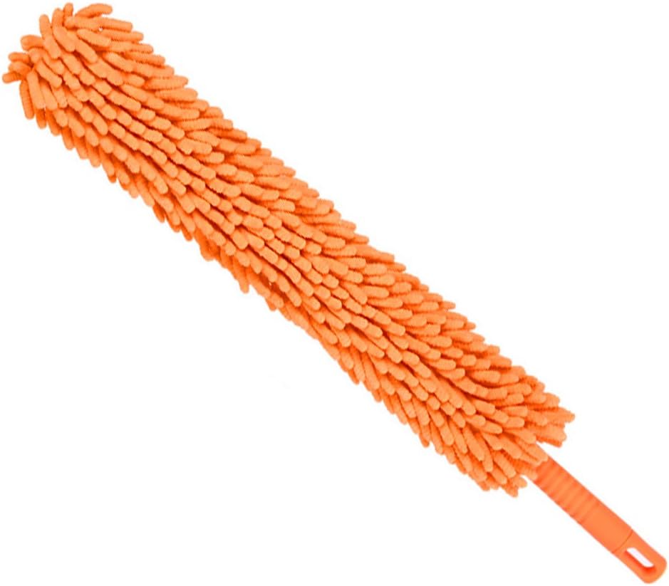 LUVCALS Flexible Chenille Bendable Microfiber Cleaning Duster Brush (Orange)