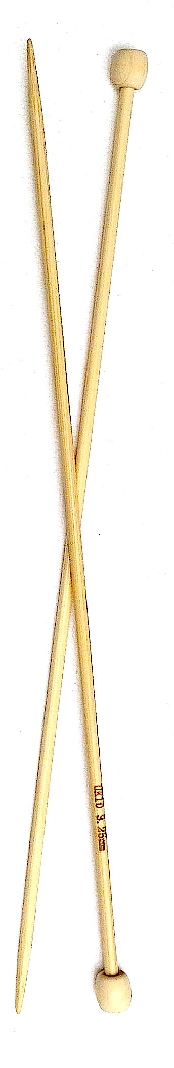 Adf Tm One Pair 9'' (23Cm) X 3.25Mm Single Pointed Bamboo Knitting Needles