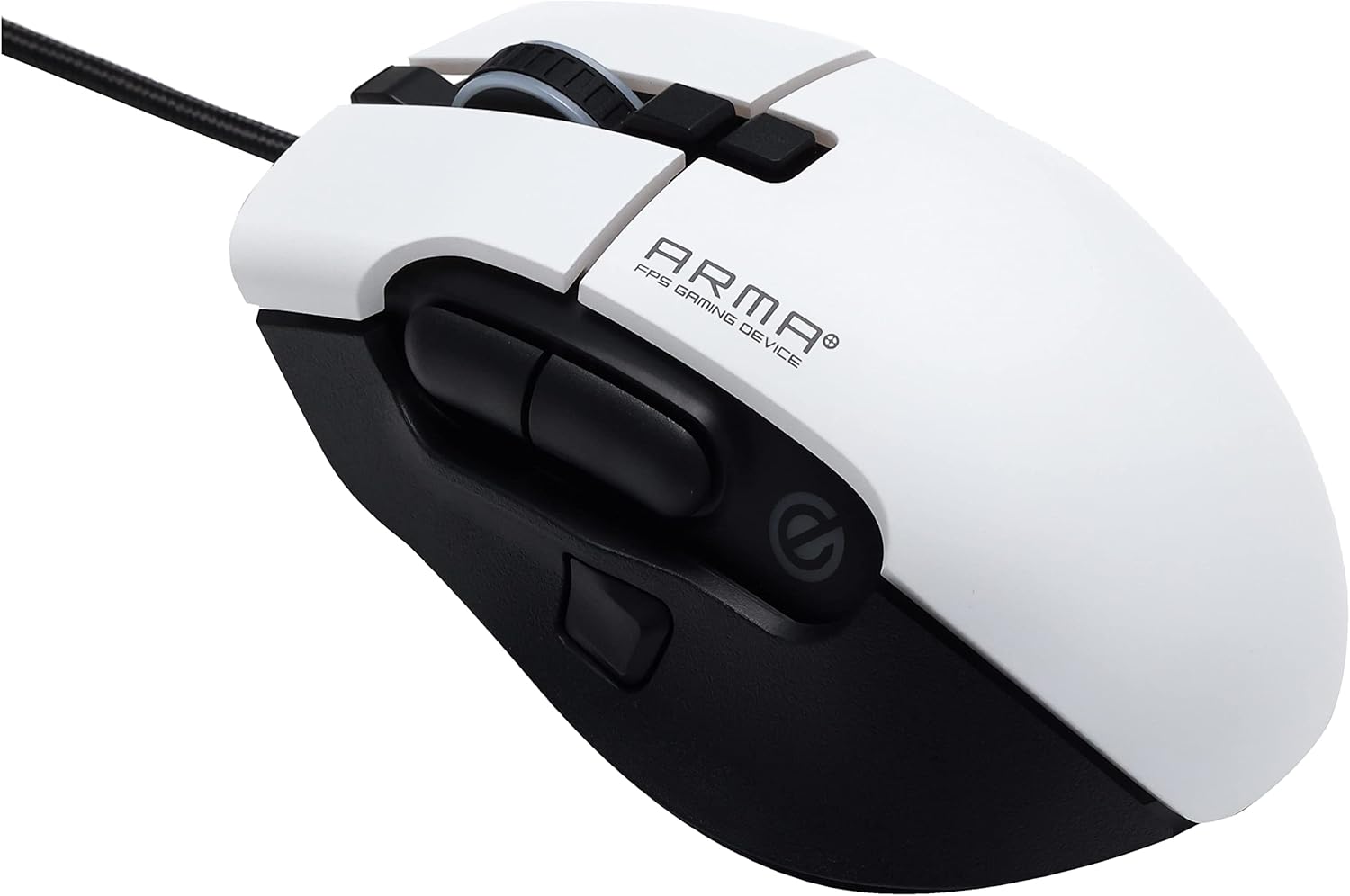 Elecom M-ARMA50WH Gaming Mouse, M, 8 Buttons, Equipped with Hardware Macro, DPI Adjustment (100-16000), White