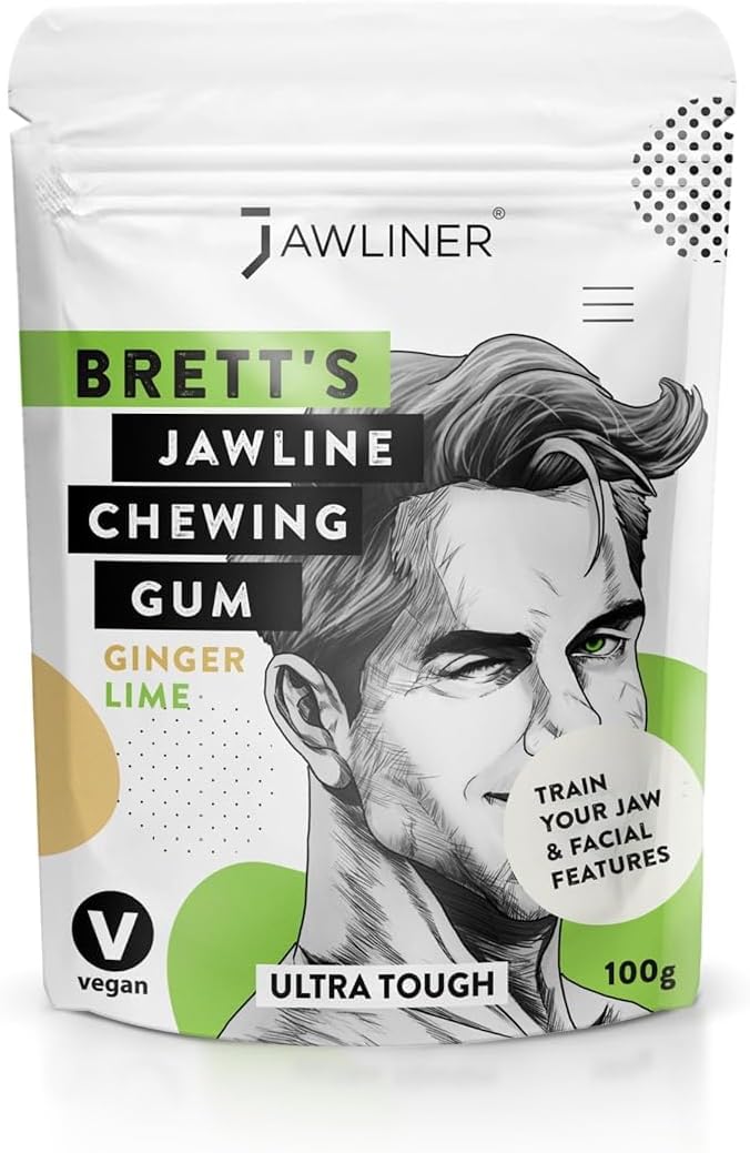 JAWLINER Fitness Chewing Gum (2 months pack) Jawline Sugar Free Mint Gum - Jawline Exerciser For Mewing And Shapen The Jaw - 15x Harder Than Regular Gum (1 Count (Pack of 3), Mint) (1 Count (Pack of 1), Ginger Lime)
