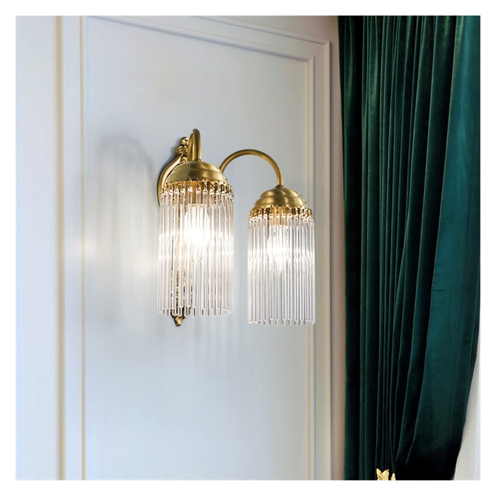 ZXTIIEUF Wall lamp Copper Gold Wall Lamp Bedroom Simple Bedside Lamp Living Room Aisle Wall Lamp TV Background Wall - Wall Lamp Wall Sconce(Dia26cm2 Lights,Warm White)