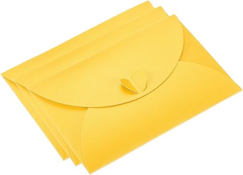 PATIKIL Sobres para tarjetas de regalo paquete de 50 soportes para tarjetas de regalo con cierre en forma de corazón mini sobre para cumpleaños