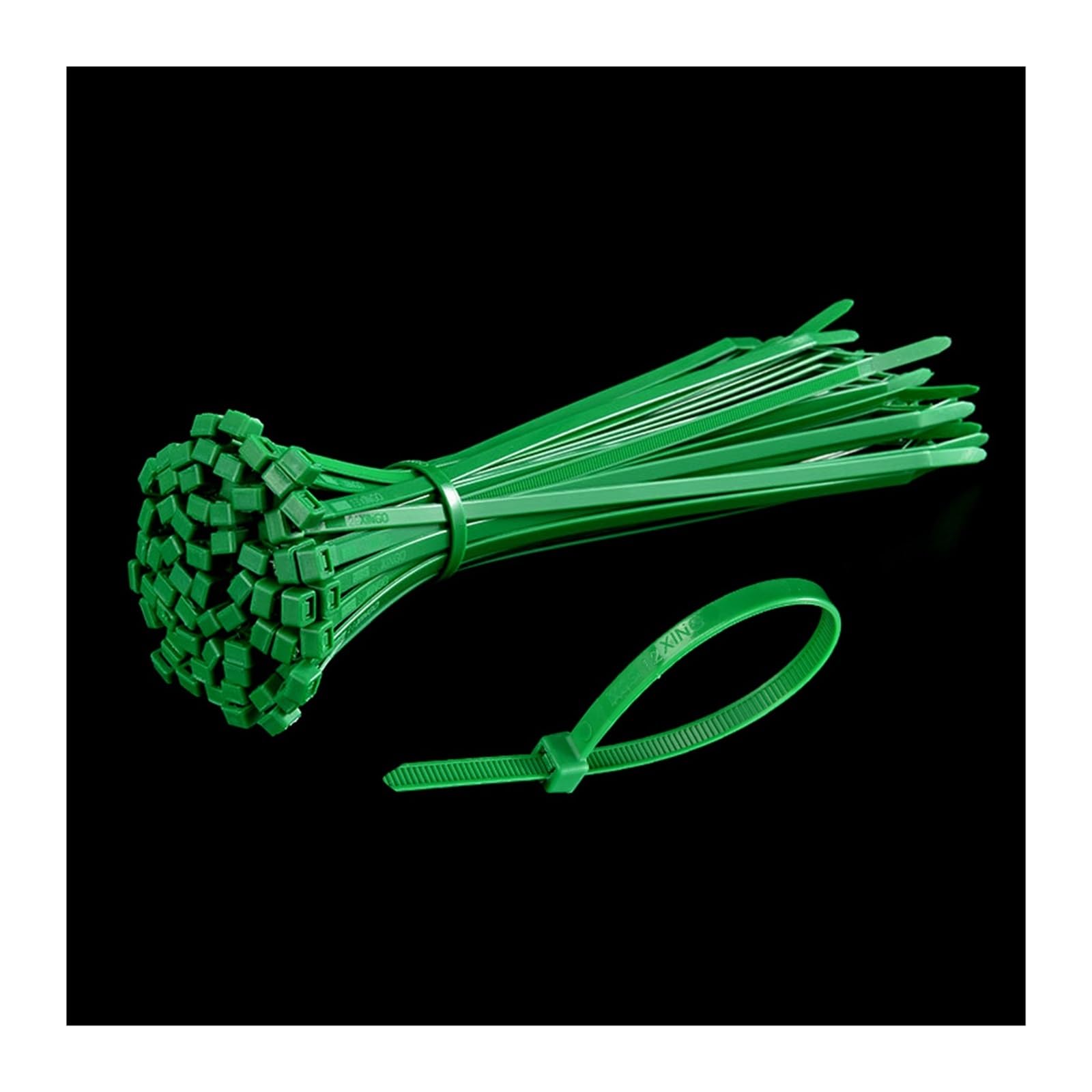 Długie opaski kablowe o dużej wytrzymałości, plast Samoblokujący plastikowy krawat nylonowy 100 szt(Green,4x300mm)