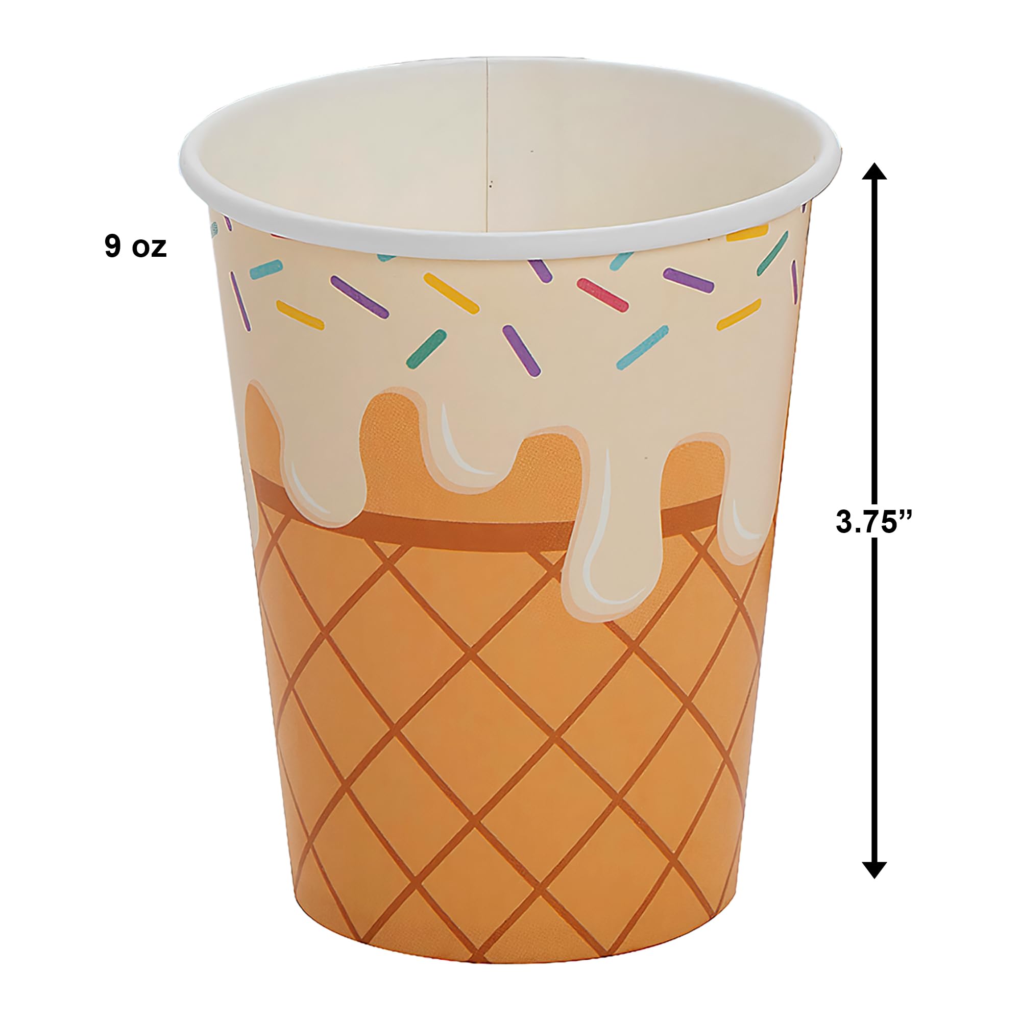 Fun Express Ice Cream Party Cones & Sprinkles Paper Cups - 8 Ct.