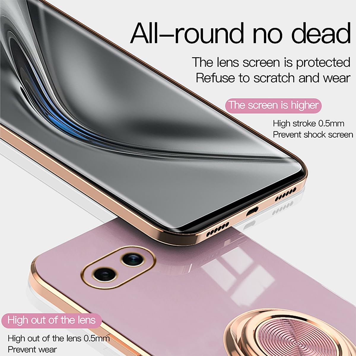 EASSGU Custodia per Google Pixel 7A (6.1 Inches), Cover Trasparente con Supporto ad Anello, Custodia in Silicone TPU Antiurto e Anticaduta - Esercito Verde