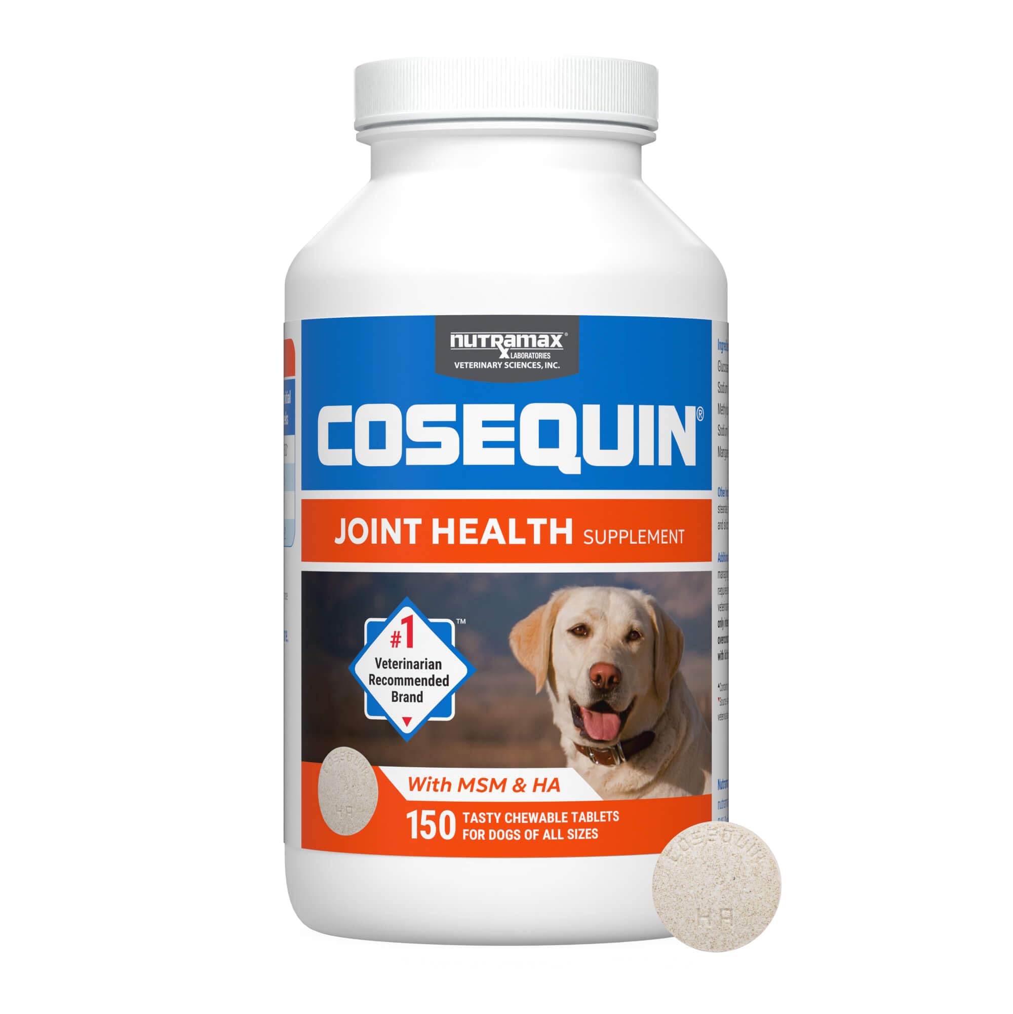 Nutramax Cosequin for Dogs Joint Health Supplement, Contains Glucosamine for Dogs, Plus Chondroitin, MSM and HA, Supports Healthy Joints, Chewable Tablets, 150 Count